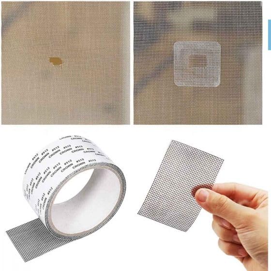 GENERIC Grey Window Screen Repair Tape, Screen Repair Kit for Windows or Doors, Strong Adhesive Screen Patch Repair Kit Fiberglass Screen Tape Mesh Repair