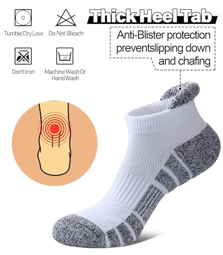 Women Ankle Socks Athletic Running Anti-blister Thick Cushioned Low Cut Sports Socks 5 Pairs4