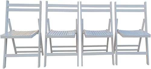 TRIPLE TREE Juego de 4 sillas plegables de fiesta, sillas plegables de madera, asiento de listones de madera para comedor, cocina, balcón, boda,