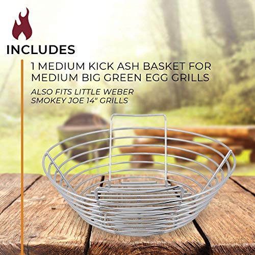 Kick Ash Basket Stainless Steel Charcoal Ash Basket, Fits Big Green Egg Grill, Medium #TOP4