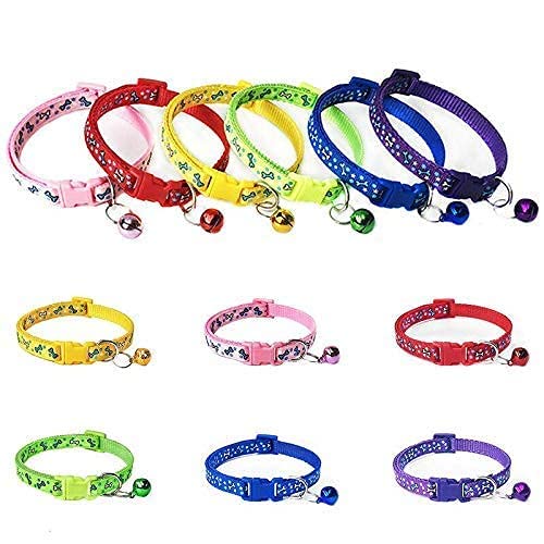 RvPaws Pet Dog Cat Collar Safety Buckle Big Bell Neck Ring Cute Bone Print Adjustable, Buy-1 Get-1 Free - Multi-Color (B09MBYMZBC) Amazon Price History, Amazon Price Tracker