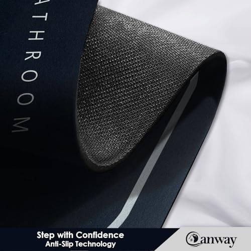 Image of CANWAY 1 Pieces 3.5mm Rubber Bath Mat (40x60 cm, Black) | Anti-Skid Non-Slip Bathroom Floor Mat | Quick Dry Super Absorbent Soft Door Mat for Home & Shower