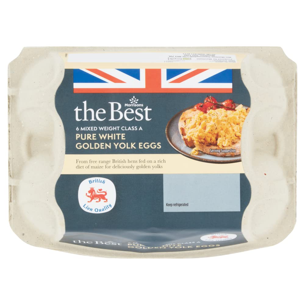 Morrisons The Best White Golden Yolk Free Range Eggs 6 Pack