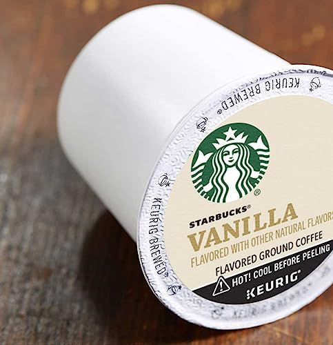 Image of Starbucks Vanilla Flavored Coffee K-Cup Pods, Light Roast, 80 Count (Pack of 8 Boxes), Keurig Genuine K-Cup Pods
