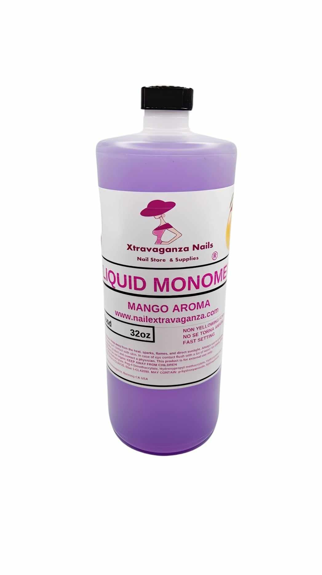 Extravaganza Nails Liquid Monomer 32oz Mango Aroma, Large, Purple