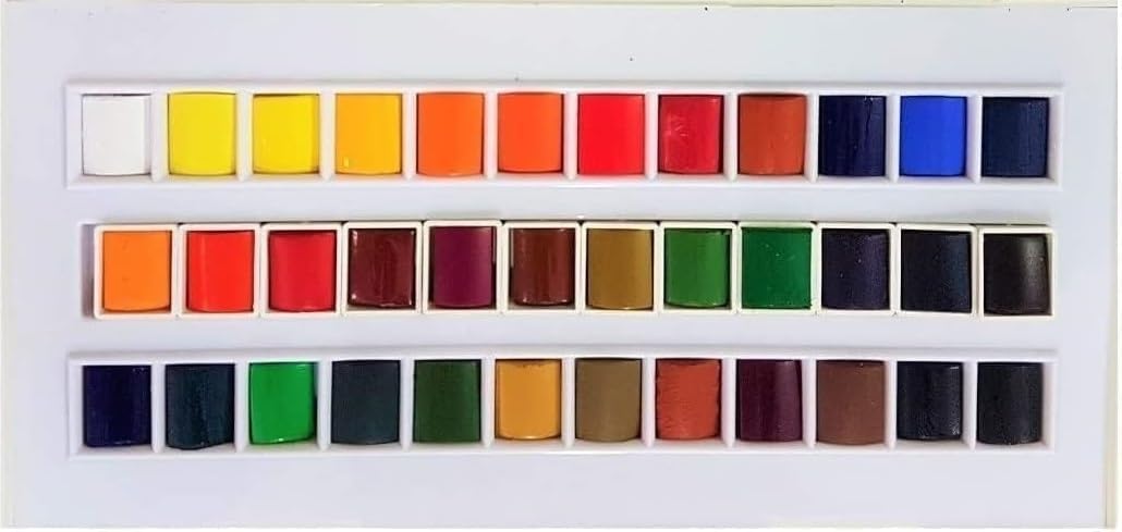 Sennelier Aquarellfarbe, Reisebox, 37 Stück (36 Farben + 1 Pinsel)