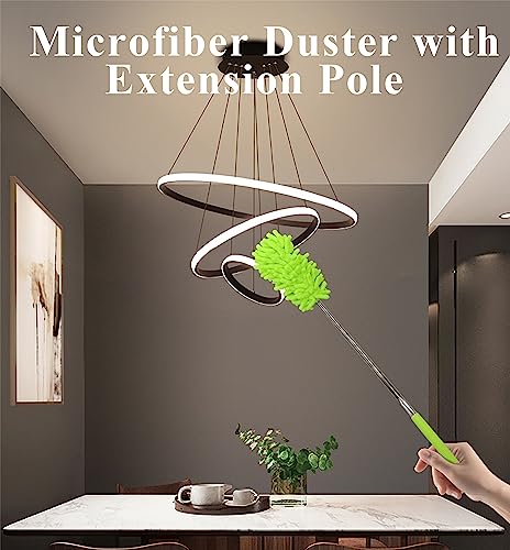Image of Microfiber Delicate Duster, Comfortable Non Slip Handle, Detachable Washable Duster Head, Used to Clean Cars, Computers, Air Conditioners, Televisions and Other Products(4Pack /Green)