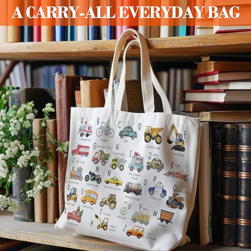 Bolsa Tote de Lona para Construcción Alphabet para Mujer miniatura 3