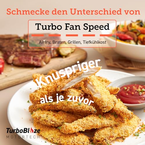 Cosori Turboblaze Heißluftfritteuse Airfryer, 9-in-1 Air Fryer XXL 6L, leiser DC Motor mit 5 Geschwindigkeitsstufen+ Cosori Backpapier für Heißluftfritteuse XXL 4-7,3 L, 100 Stück 20 cm – Bild 6
