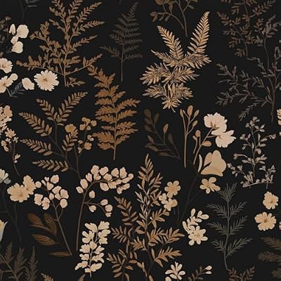 Akodm Peel and Stick Wallpaper Dark Botanical Floral Vintage Wallpaper for Wall Thick Removable Self Adhesive Renter Friendly Wall Paper 17.7" x 124"