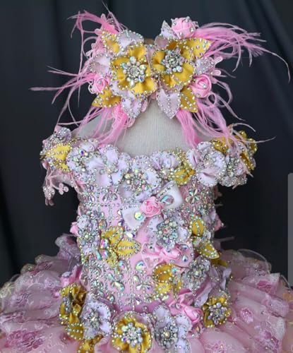 Jenniferwu G508 Infant Toddler Baby Newborn Little Girl's Pageant Party Birthday Dress Pink4