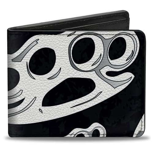 Buckle-Down Men's PU Bifold Wallet-Brass Knuckles Black/White, Multicolor, 4.0