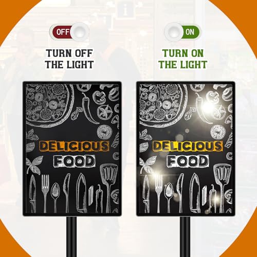 Image of Thyle 8.5 x 11 Inch LED Standing Sign Holder Adjustable Pedestal Floor Light Poster Stand with Snap-open Frame Outdoor Indoor Metal Base Display Signage Stand for Business Mall, Cinema, Restaurants