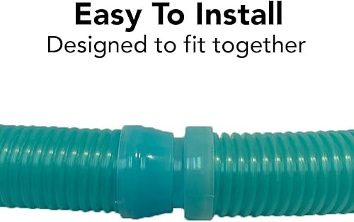 Miniatura 6 de Puri Tech Paquete de 9 mangueras universales de succión para limpiador de piscina de 48 pulgadas de largo, color aguamarina para Kreepy Krauly,