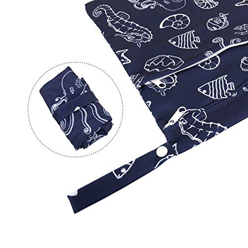 Wet Bag For Cloth Diapers Waterproof Reusable Bags With Two Zippered Pockets Whale Wet Dry Bag Travel Beach Pool Yoga Gym Bag For Pump Swimsuits Wet Clothes 2 Pcs #TOP5
