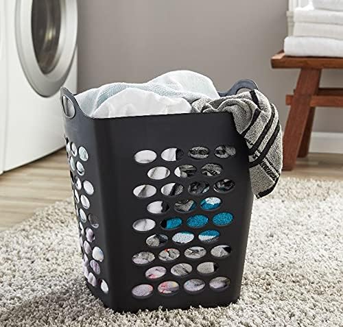 Miniatura 2 de Great Mainstays - Cesto flexible para ropa sucia, color negro, gran cesta de lavandería de 20 pulgadas (paquete de 3)