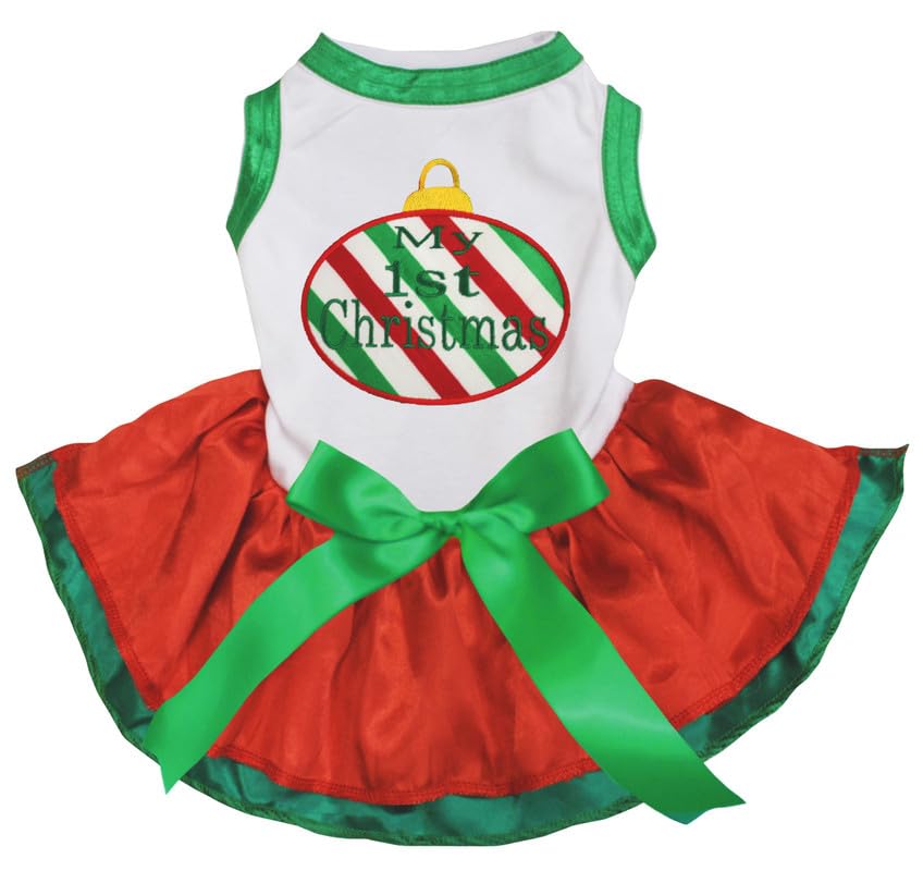 Robe pour chien grand gabarit XXXL vêtement de Noël confortable blanc rouge vert anti-serrage