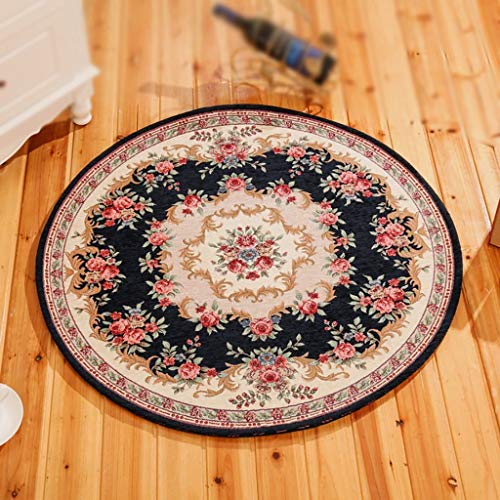 Alfombra redonda jacquard lavable a máquina para salón y dormitorio moderno