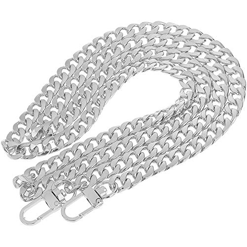 POFET 120cm Metal Cruz Cuerpo Bolsa Cadena Correa Bolso Bolso Bolso Bolso Bolso Hombro Cadena Reemplazo - Plata