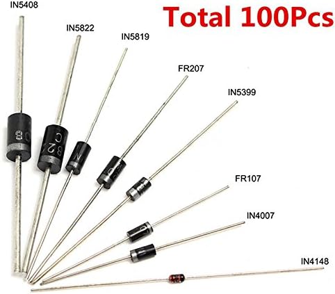 100pcs 8 Values Diode Bag Assortment Kit 1N4148 FR107 1N5408 for Arduino