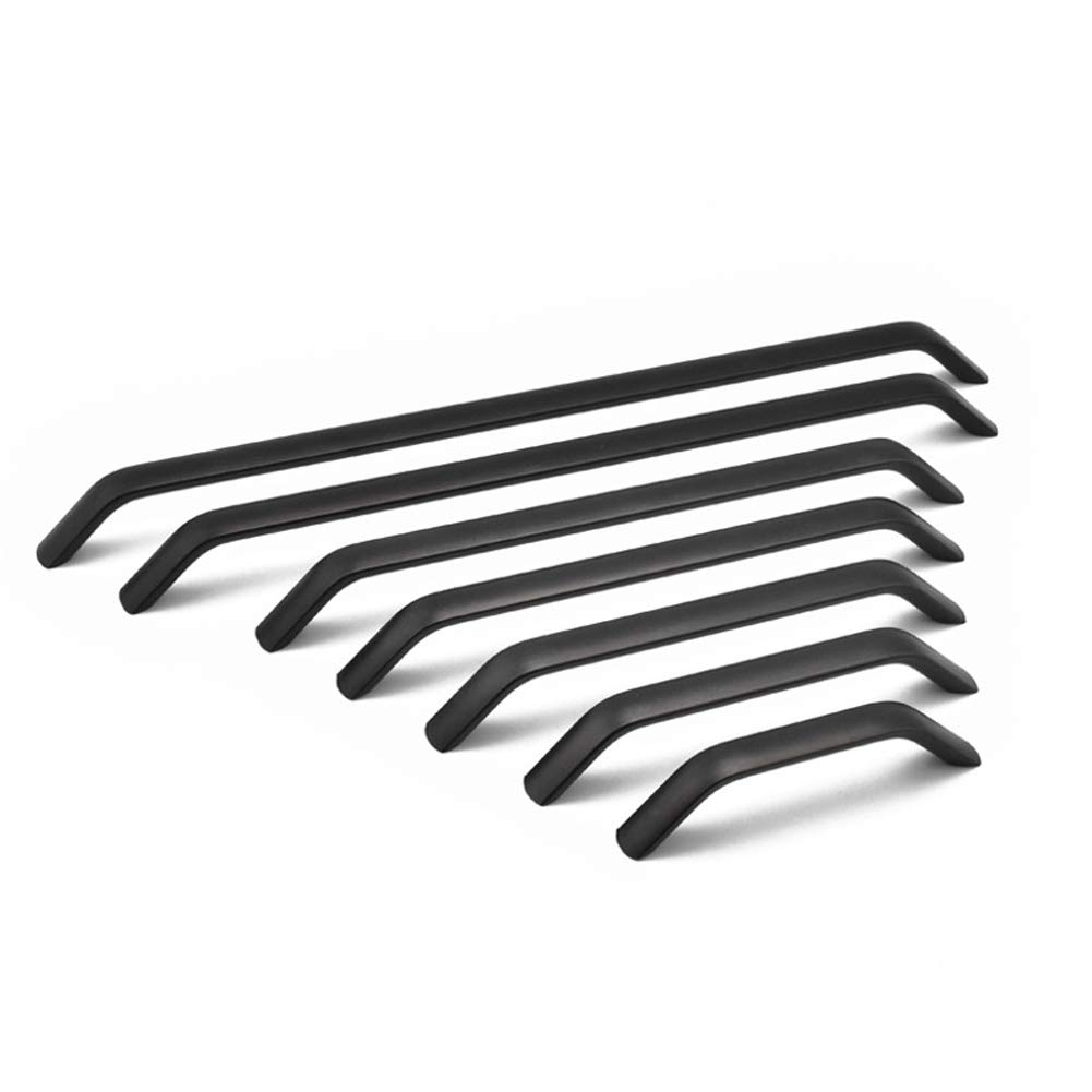 Dreneco 2 Pack Black Cabinet Handles Cupboard Handles Drawer Handles Kitchen Door Handles Bow Shaped Handles (96mm Hole Centres)
