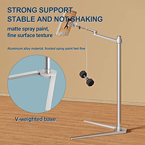 Shikha Book Stand for Reading, Hands-Free Holder for Laptop Phone Tablet with Wooden Pad, Rotated and Liftted Metal Support, 2 Spring Clips.