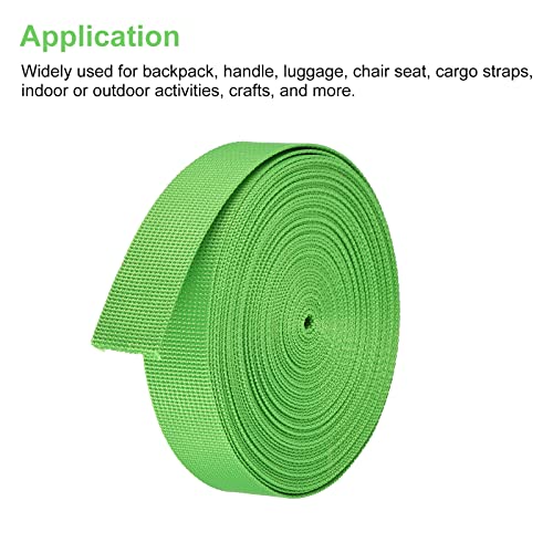 Image of MECCANIXITY Flat Nylon Webbing Strap 1 Inch 10 Yards Bluish Green for Backpack, Luggage-rack