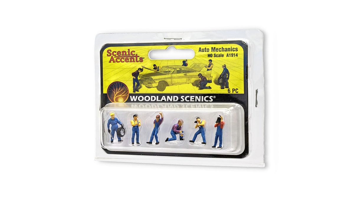 Woodland Scenics A1914 Car Mechanic Car Repair Car Workshop Figures Track H0 HO 1:87 Auto Mechanics - Image 3