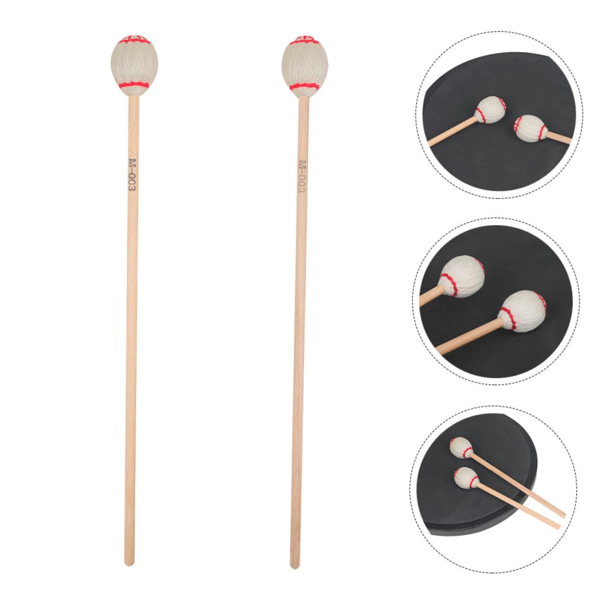 VICASKY 6piezas Baquetas De Marimba Arce Martillos Premium Para Instrumentos De Percusión Accesorios Musicales