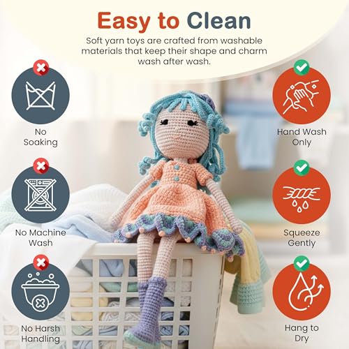 Image of Happy Threads Handmade Crochet Doll - Diana | Amigurumi Toys for Girls & Boys | Soft Doll for Kids | Ideal Crochet Soft Toys for Gifting & Nursery Decor, Eco-Friendly, BIS Certified (100% Cotton)