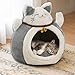 Baoblaze Cat House Pet Bed Anti Slip Bottom Convenient Soft for Winter Accessory Gifts Comfortable Versatile Warm Cat Shelter Supplies, Gray L