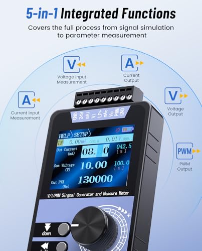 Image of Riiai 4-20mA Signal Generator: Supports Voltage and Current Output /Measurement, PWM Output, Function Generator with Rechargeable Battery, Calibration Function - for Electronic Maintenance /Testing