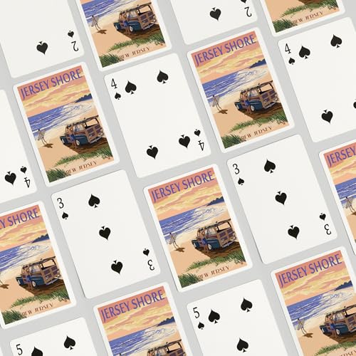 Lantern Press Jersey Shore, 52 cartas de póker tamaño estándar miniatura 4