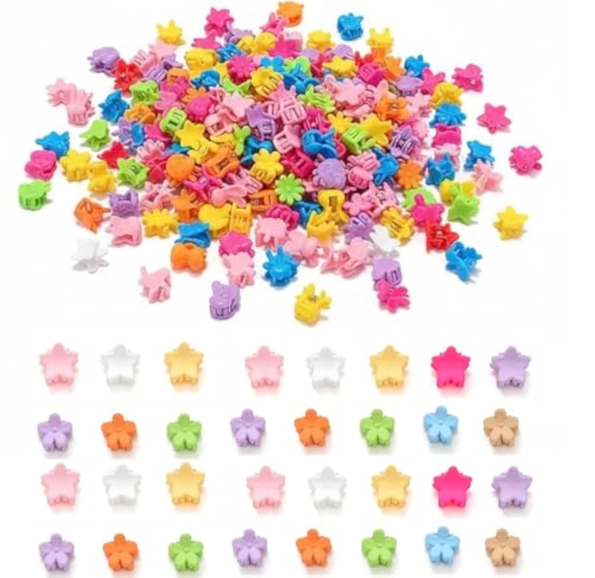 80pcs Mini Flower Hair Clips for Colorful Styling