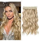 REECHO Clip in Hair Extensions, 20” One Piece Hair Extension Clip in Wefts Long Thick Beach Wavy ...