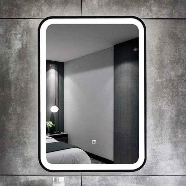Antifog Bathroom LED Wall Mirror with Touch Sensor, 3 Light Effects, Glass, Rectangular AFLED-30 (18 x 24 Inch)-image-18