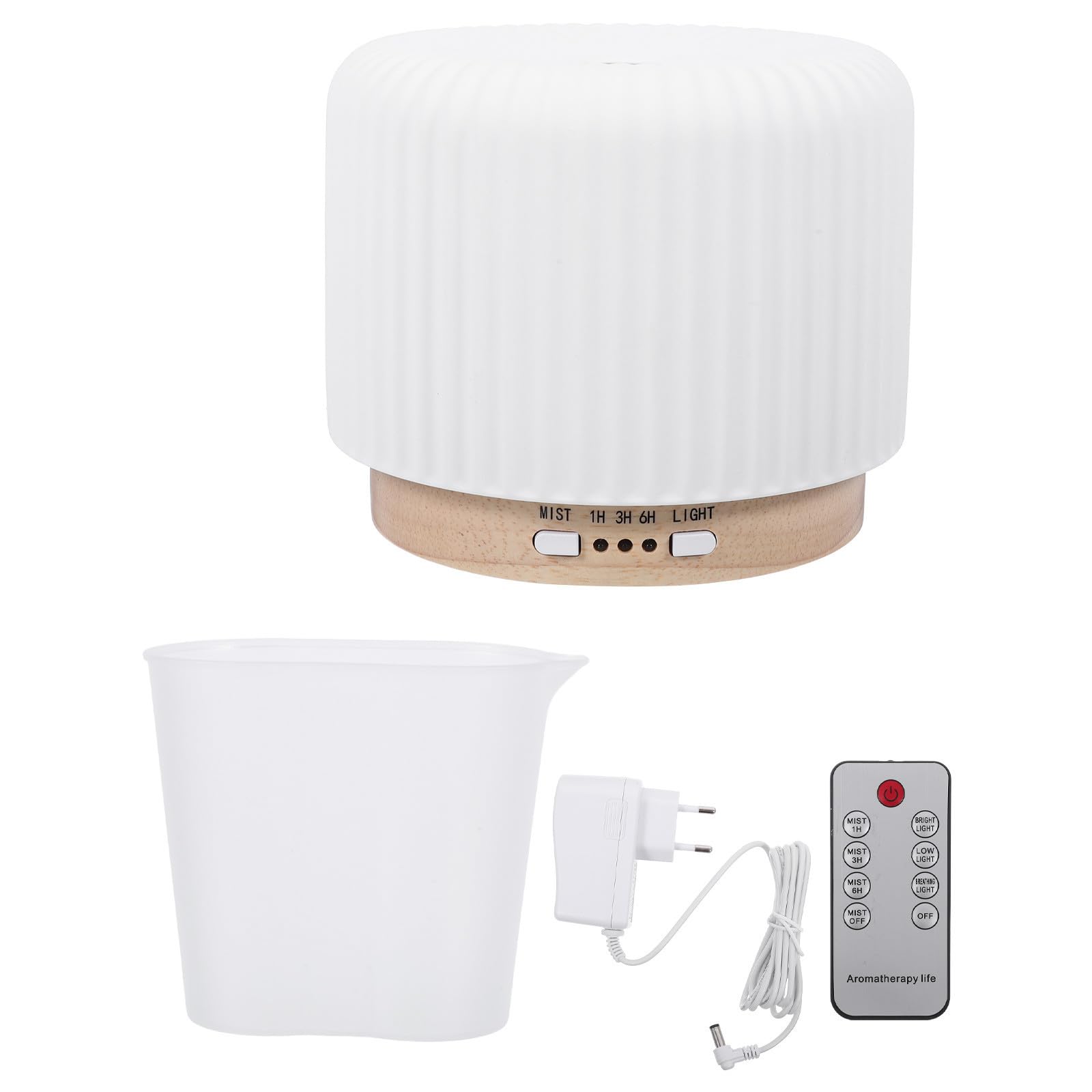 Diffusore di Oli Essenziali in Porcellana 220ml Bianco con Effetto Fiamma | Venature Legno, Luce Led, Nebulizzazione Silenziosa, Ricarica , Uso in Soggiorno e Yoga