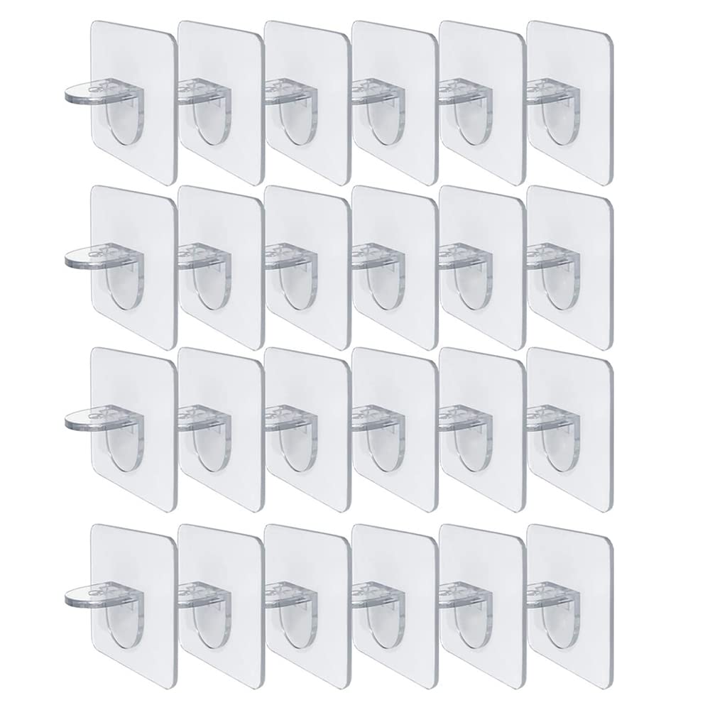 CTRLZS 24PCS Punch Free Shelf Support Peg-Self Adhesive Shelves Clips for Kitchen Cabinet Closet Brackets Clapboard Layer