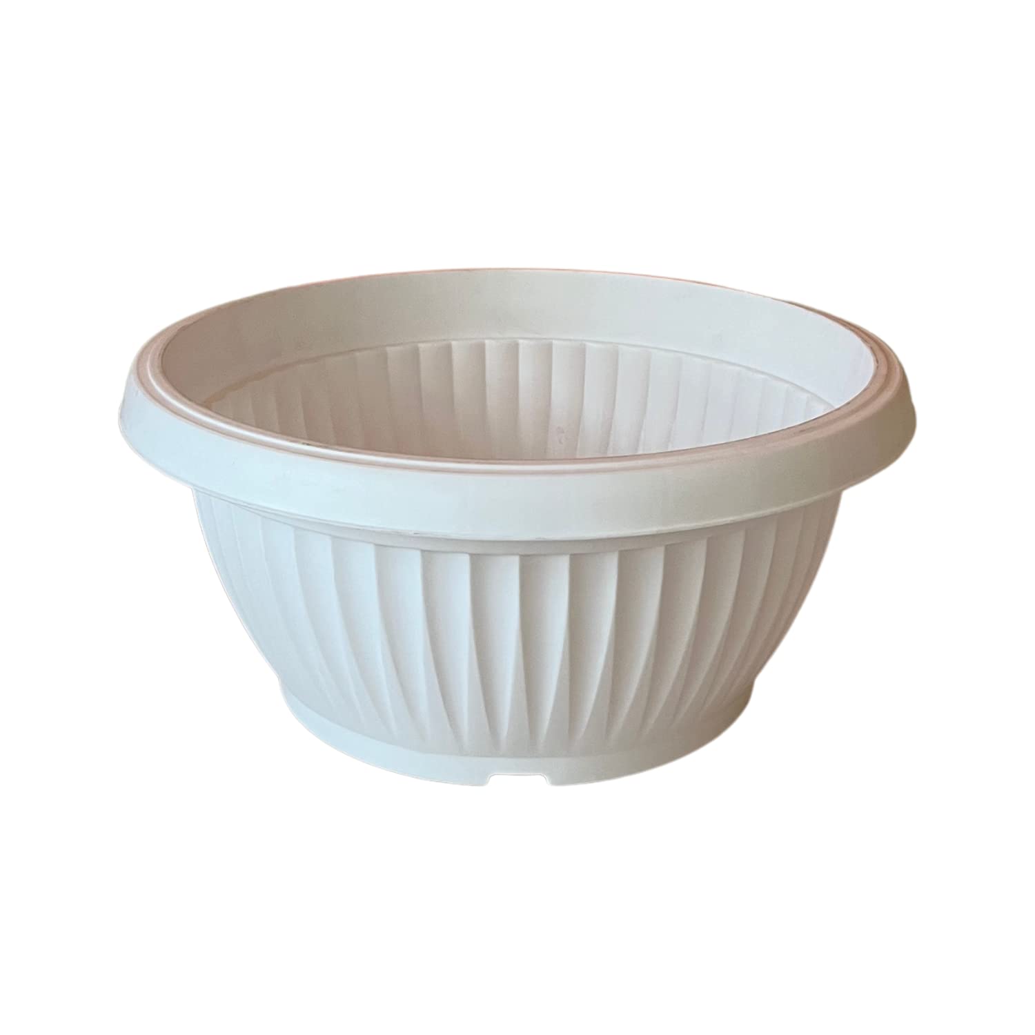 Hug A Plant |Bello Bowl 35CM Round Plastic Pot for Home & Garden (White, 35CM|13 INCH, Pack of 1) (B0BJ75WX43) Amazon Price History, Amazon Price Tracker