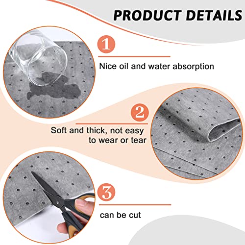 Image of Weewooday 300 Pcs Oil Absorbent Pads Heavy Weight Absorbing Oil Mat for Garage Floor Dimpled Oil Absorbent Pads (Grey, 13 x 10 Inch)