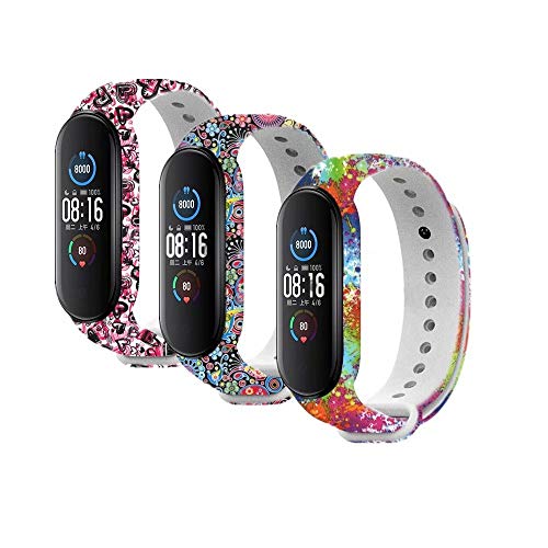 T-BLUER Compatible with Xiaomi Mi Band 5/Mi Band 6 Band,Silicone Colorful Replacement Strap Wristband for Xiaomi Miband 5/6 Fitness Band Suitable to, No Tracker Included