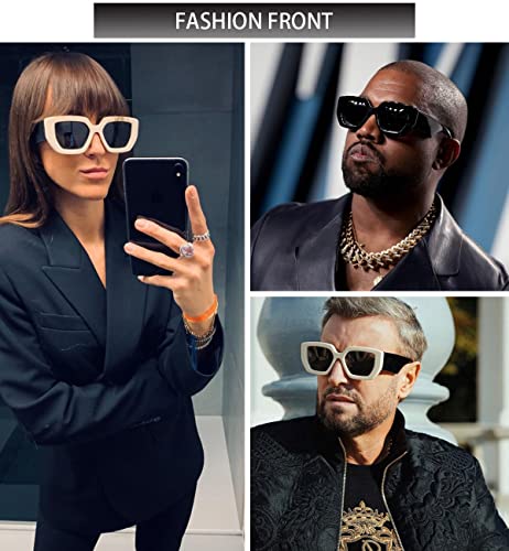 HYLLE Vintage Oversized Sunglasses for Women Square Retro Luxury Big Sun Glasses Trendy Eyewear2