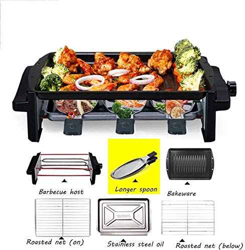 WSJ dainkaolu Barbecue Stove Double Electric Grill Home Smokeless Barbecue Machine Commercial Iron Grill Barbecue Machine 3 Color Optional (Color : C)