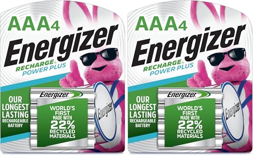 Image of Energizer Power Plus Rechargeable AAA Batteries, 800mAh Triple A Batteries (Pack of 2)