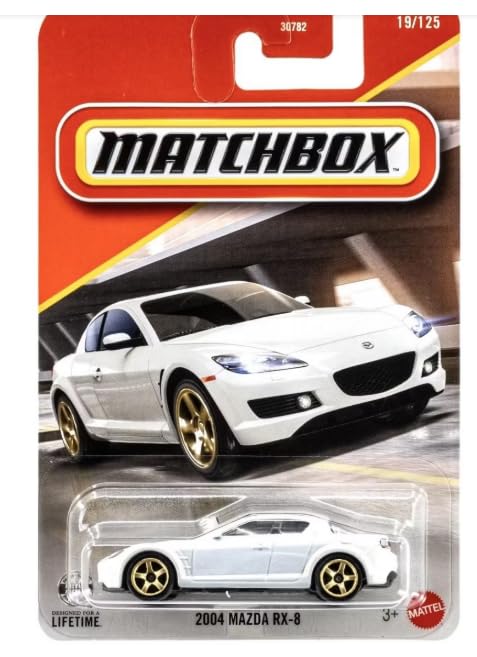 Matchbox Mazda RX-8 Véhicule jouet moulé sous pression, échelle 1:64, blanc, #19/125