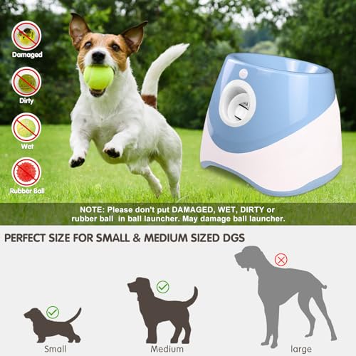 Aolawco Automatischer Ballwerfer, Ballwurfmaschine Hund mit 6 Pcs 2' Tennisbällen, Kann 10-30ft werfen, Interaktive Ballmaschine für Kleine und Mittlere Hunde