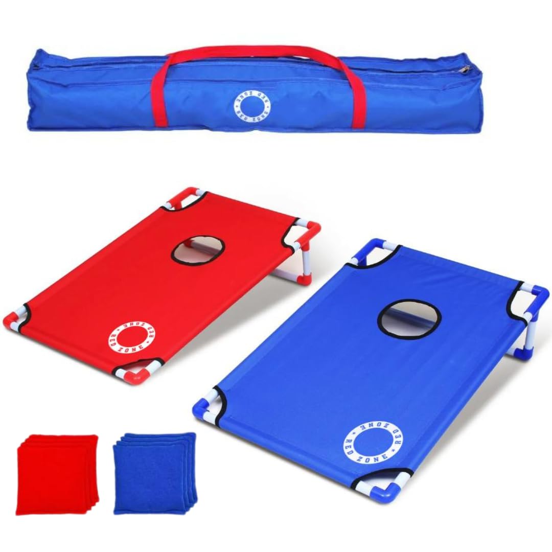 Cornhole Beach Set – 90 x 60 cm – Zona Rossa – Incl. 2 x 4 sacchi da Cornhole e borsa per il trasporto