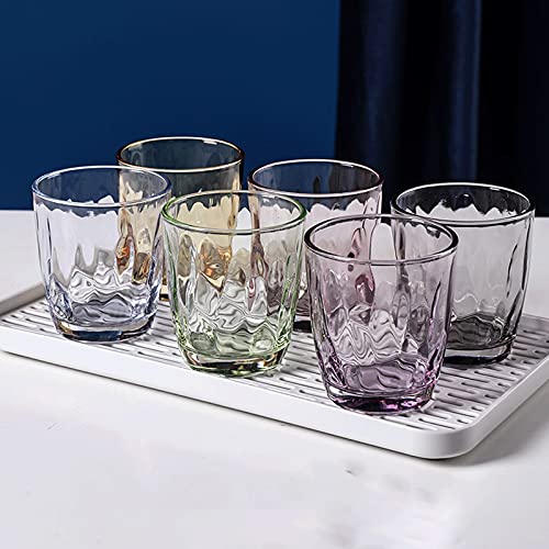 Set de 6 vasos de vidrio coloridos 8.4 oz miniatura 3