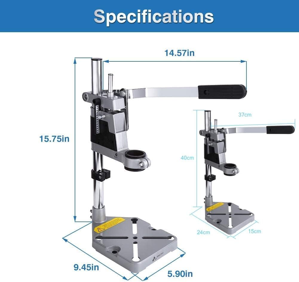 Soporte Taladro, Prensa de Banco, Taladro Vertical con Columna Redonda y Mordaza de Regalo, 150 x 240 x 400 mm, para Bricolaje, Carpintería, Reparar