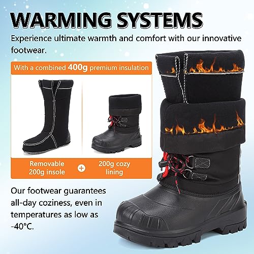 Image of Winter Boots for Men Snowmobile Boots Waterproof for Cold-Weather Up to -40C